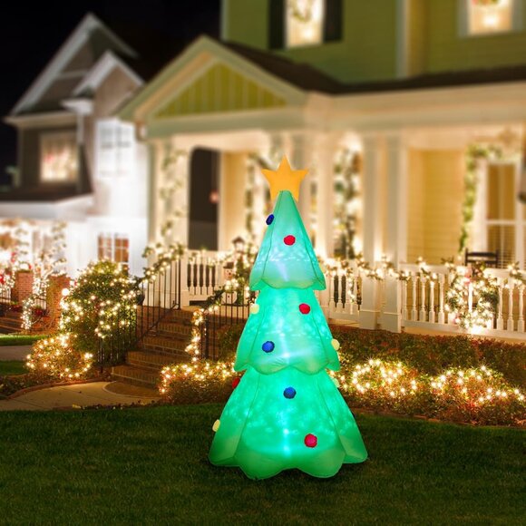 GIANT 9 Ft LED Inflatable Christmas Tree Multicolor Lights Up Yard Decor NEW - Picture 6 of 6